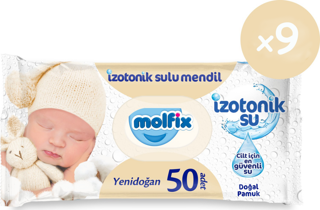 Molfix İzotonik Sulu Yenidoğan Islak Havlu  9*50 450 Yaprak