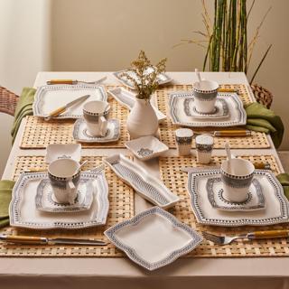 Karaca New Globe Porselen 32 Parça 6 Kişilik Kahvaltı/Servis Takımı