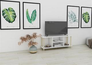 Ahşap Beyaz TV Ünitesi