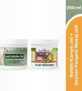 Krauterhof Anti Selülit Jel 250 ml +Şeytan Pençesi Özlü Masaj Jeli 250 ml