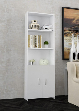 Modilayn Kitaplık 5 Raflı 2 Kapaklı Dolap