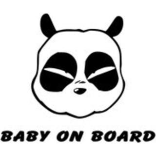 Panda Kafası Bebek On Board (Oto-Motor-Laptop-Duvar-Dekor) 20 x 16 cm
