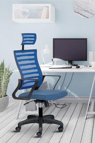 Asbir Mobilya Capri Başlıklı Fileli Ev Ofis Koltuğu Çalışma Koltuğu Bilgisayar Sandalyesi