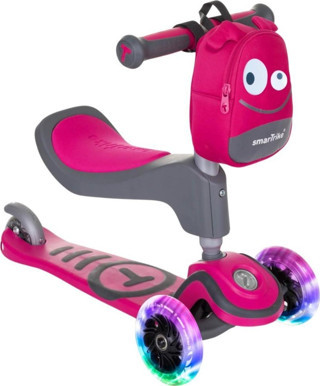 SmarTrike T1 3’ü 1 Arada Oturaklı ve Çantalı Çocuk Scooterı (15 Ay - 5 Yaş) - Pink