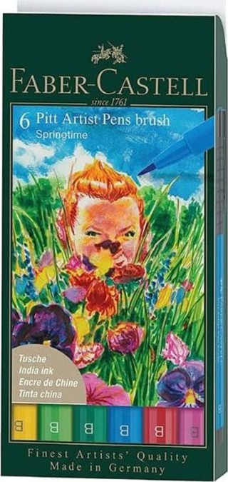 Faber-Castell 6 Pitt Artist Pen Brush Springtime 167177