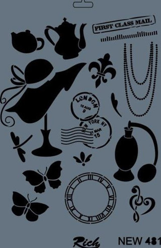 Rich Stencil Boyama Şablonu 25x35 cm. NEW-481