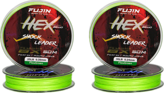 Fujin Hex Braid 8x 50mt Fluo Green PE İP Shock Leader 020mm25LB