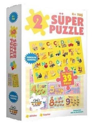 2 Süper Puzzle Alfabe - Sayılar 4+Yaş - Kolektif  - 0-6 Yaş Yayınları