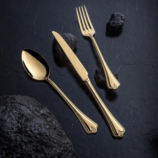 Nehir Fulya Titanyum Altın 89 Parça Kutulu Çatal Kaşık Bıçak Takımı 