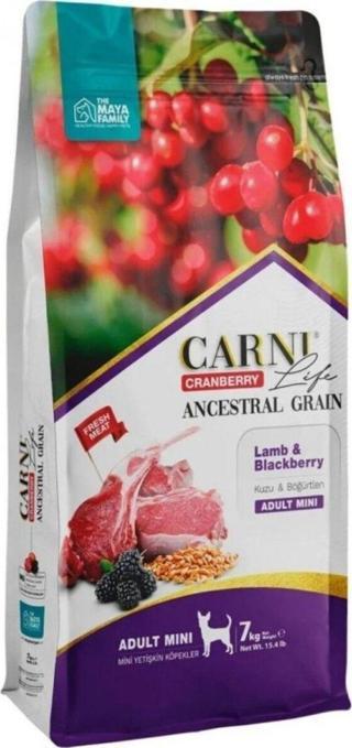 Carni Dog Adult Mini (Mini Irk Yetişkin Köpek) Kuzu Eti Ve Böğürtlenli Köpek Maması 7 Kg