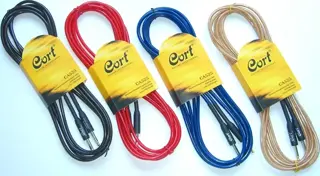 Cort Ca525red Gitar Kablo Gürültüsüz 5m (noısless), Şeffaf Kırmı