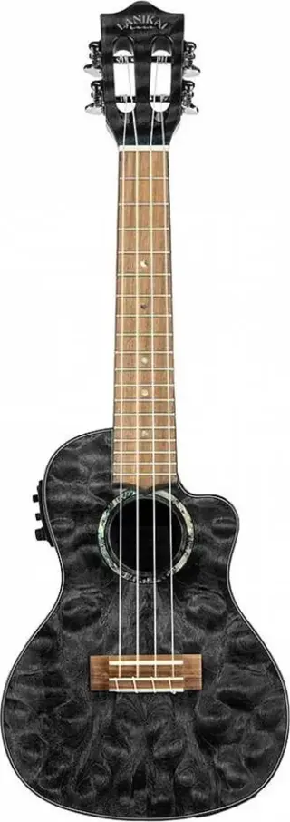 Lanikai Qm-bkcec Quilted Maple Concert Elektro Ukulele