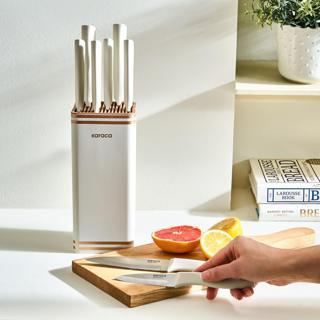 Karaca Performer Megacut Square 9 Parça Standlı Bıçak Seti Krem