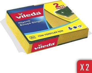 Vileda Hijyenik Düz 2'li Bulasik Süngeri 12'li Paket