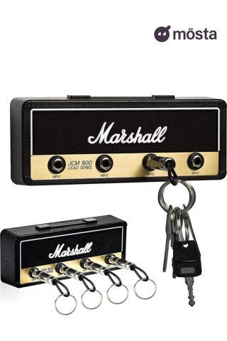 Marshall Design JCM800 Gitar Fişli Anahtarlık Anahtar Askısı, Duvar Montajı, 4 Gitar Fişli, Müzik Severlere