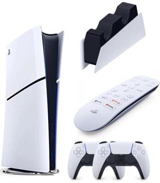 Sony Playstation 5 Slim Dijital + 2. DualSense Ps5 Kol + Sarj istasyonu + Medya Kumandası (ithalatçı Garantili)