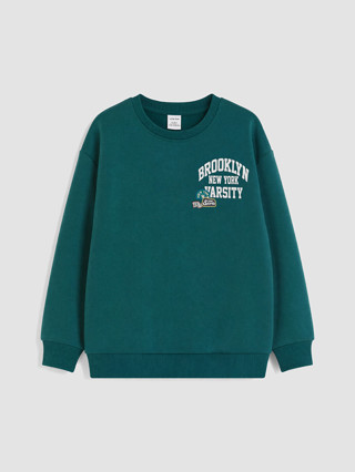 LCW Kids Petrol Baskılı Erkek Çocuk Sweatshirt