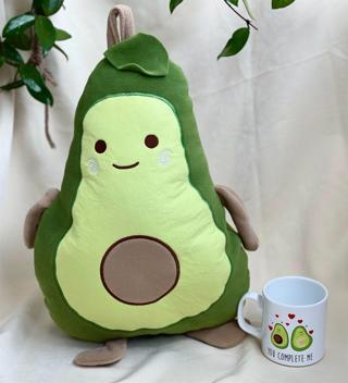 Avokado Tasarımlı Beni Tamamlıyorsun Yastık Ve Kupa Set