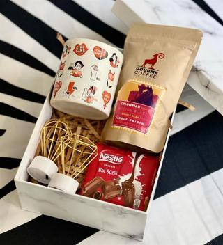 Girl Gang Tasarımlı Kupa Elmas Balon Gece Lambası Filtre Kahve Ve Çikolata Hediye Seti