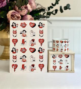 Girl Gang Tasarımlı Kutulu Kupa Ve Sert Kapaklı Defter