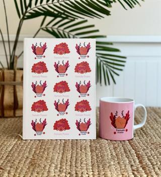 Kadın Gücü Tasarımlı Kupa Ve Sert Kapaklı Defter