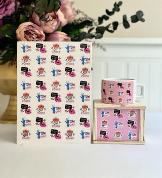 Woman Can Tasarımlı Kutulu Kupa Ve Sert Kapaklı Defter