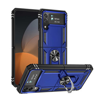 Galaxy Z Flip 4 Kılıf Kamera Koruyucu Manyetik Standlı Tank Koruma Maks