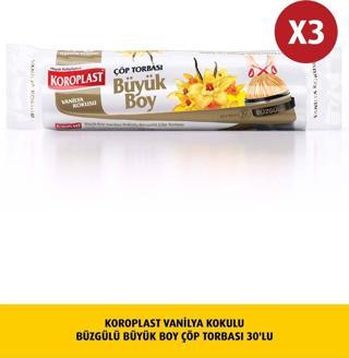 Koroplast Vanilya Kokulu, Büzgülü Büyük boy Çöp 10luX3Ad