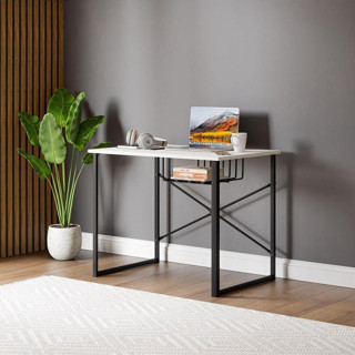 Eportatif Bilgisayar Masası Raflı Çalışma Laptop Masası Beyaz 1342