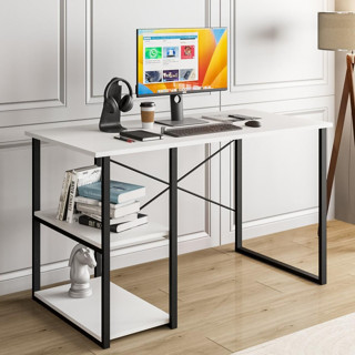 Eportatif Çalışma Masası Raflı Ofis Laptop Bilgisayar Masası Beyaz 1180