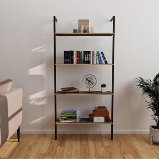 Eportatif Kitaplık Ofis Rafı Çalışma Odası Füme 1358