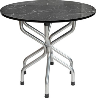 Eportatif Mutfak Masa Bahçe Yemek Masası Füme Yuvarlak 1079