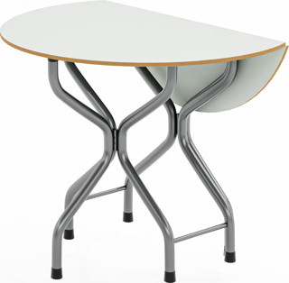 Eportatif Mutfak Masası Balkon Katlanır Masa Yuvarlak Beyaz 1077