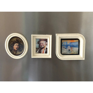 Alvera Decor 3'lü Mini Tablo Çerçeve Buzdolabı Magneti Güçlü Mıknatıslı Fotoğraflık Dekoratif Set