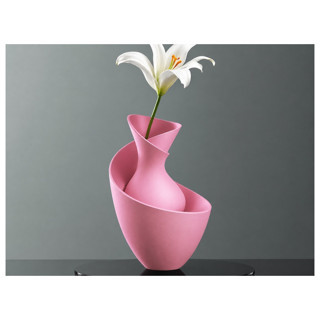 Alvera Bold Vazo – 3D Baskı Akışkan Formlu Dekoratif Vazo-Pembe