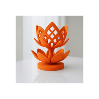 Alvera Lotus Çiçeği Mumluk – 3D Baskı Dekoratif Tealight Mumluk-Turuncu