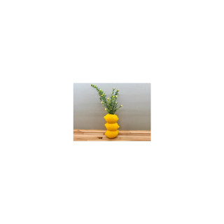 Alvera Decor Limon Formlu Dekoratif Vazo Üst Üste Limon Tasarımlı Mutfak Çiçekliği Kuru Çiçek Vazosu Sarı