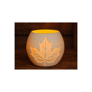 Alvera Decor Akçaağaç Yaprağı Kabartmalı Tealight Mumluk Dekoratif Sonbahar Feneri Şamdan Masa Süsü