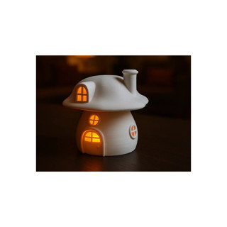 Alvera Decor Mantar Ev Tealight Mumluk Bacalı Pencereli Dekoratif Gece Lambası Çocuk Odası Süsü Beyaz