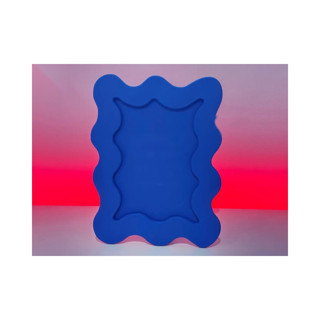 Alvera Dalgalı Fotoğraf Çerçevesi Wiggle Tasarım Masaüstü Çerçeve 10X15 cm Fotoğraf Çerçevesi Mavi
