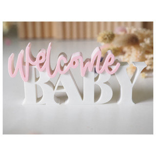 Alvera "welcome Baby" Yazılı Dekoratif Masaüstü Süsü – Pembe