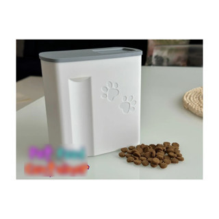 Alvera Mamalık – Kaymalı Kapaklı Kedi/köpek Kuru Mama Saklama Kutusu (Pati Desenli)