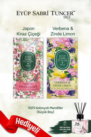 Japon Kiraz & Verbena Kolonyalı Mendil 150'li ve Rosie Oda Kokusu