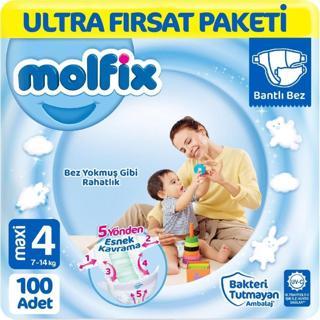 Molfix Bebek Bezi 4 Beden Ultra Fırsat Paketi 100 Adet
