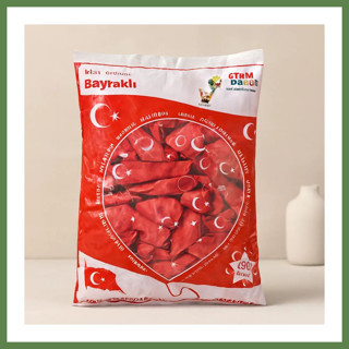 Hobibahçem 12 inç Bayraklı Lateks Balon - 100'lü Paket HB006