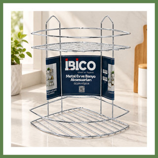 Hobibahçem Krom Metal 2 Katlı Üçgen Banyo Köşeliği - Duş Rafı HB006