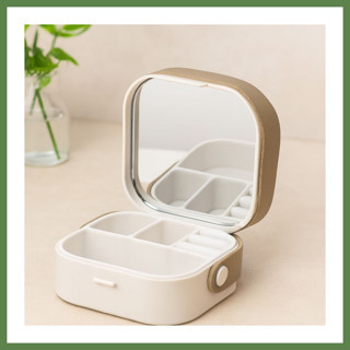 Hobibahçem Aynalı Makyaj ve Takı Organizer Çanta 9x9x3.7 cm - 4 Bölmeli HB006