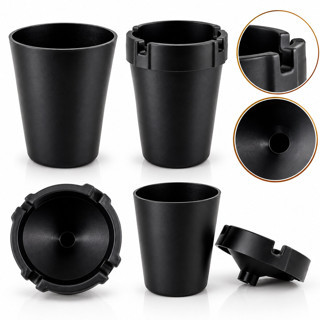 Lunaev Siyah Yuvarlak Plastik Küllük – 36 Adet