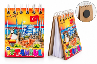 zeyta12 İistanbul Temalı Ahşap Magnetli Not Defteri Alk5881 zeytan45