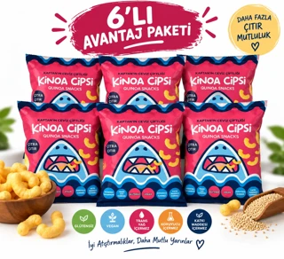 Extra Çıtır Glütensiz Vegan Kinoa Cipsi | Pembe | 6 Adet Avantajlı Paket